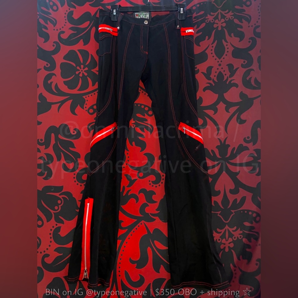(SOLD) RARE Vintage 2002 Lip Service Astro Vamps Mesh Flare Pants